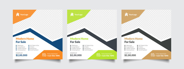 Real Estate Creative Social Media Post and Web Banner Design Template