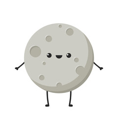 Moon character design. Moon vector. Moon on white background.