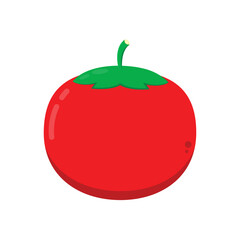 Tomato cartoon. Tomato icon vector. Tomato on white background.