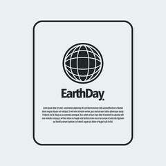Happy Earth Day. April 22. Holiday concept. Template for background, banner, card, poster with text inscription. Vector EPS10 illustration