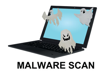 Malware laptop concept. vector illustration
