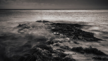 Sunrise at the Coast of Sicily at Capo Gallo, Mondello in spring Italy at the morning sea in Europe