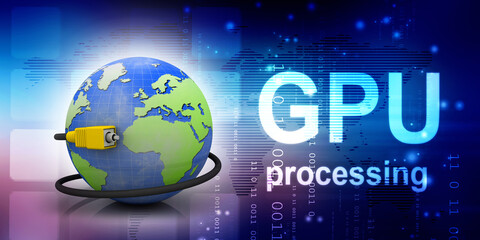 3d rendering aux cable connected globe 
    