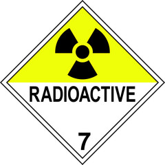 Dangerous radioactive hazard placards class 7. Safety signs and symbols.