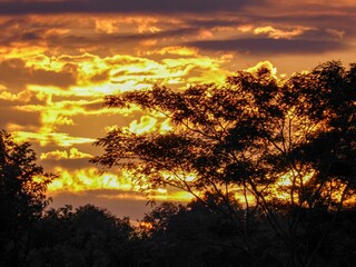Sonnenuntergang in Paraguay. 