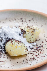 potato gnocchi with poppy seeds and sugar