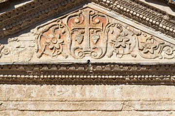 Temple of Clitumnus early medieval church, UNESCO World Heritage Site, Pissignano near Campello sul Clitunnoi, Umbria, Italy