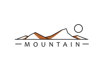 Mountain with Cactus, like Mountain Shape logo design