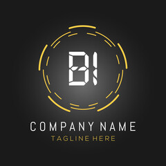 Initial Letter BI Logo Creative Typography Vector Template. Digital Abstract BI Logo Design.