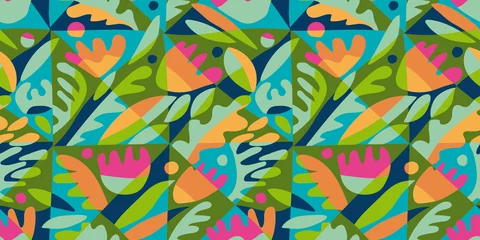 Tuinposter Vivid color tropical seamless pattern for textile and other surface design © galyna_p