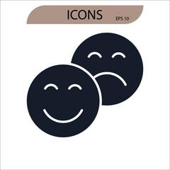 emotions icons  symbol vector elements for infographic web