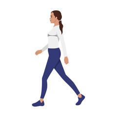 Fototapeta na wymiar Concept illustration vector graphic design of a woman walking for cardio training. Vector design