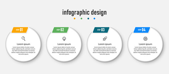 Obraz premium infographic design presentation business infographic template with 4 options 