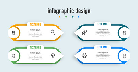 Fototapeta premium Infographic Business Templates Timeline Presentation Process Report Information Plan Strategy Progress Options