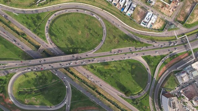Aerial view of Sao Jose dos Campos, Sao Paulo, Brazil. city ​​ring road.