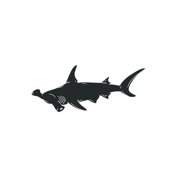 recommend clip art: Hammerhead Shark Illustration Clip Art Design Shape. Water Animal Silhouette Icon Vector.