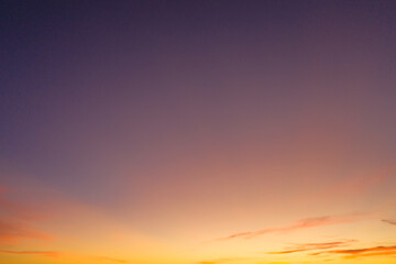 aerial view sweet sky in sunset above the mountain range at Karon beach Phuket. abstract nature background..Sunset with sweet color light rays and other atmospheric effects..mountain range background.