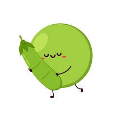 Peas character design. Peas on white background.