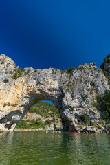 Pont d'Arc, stone arch over Ardeche river, Auvergne-Rhone-Alpes, France