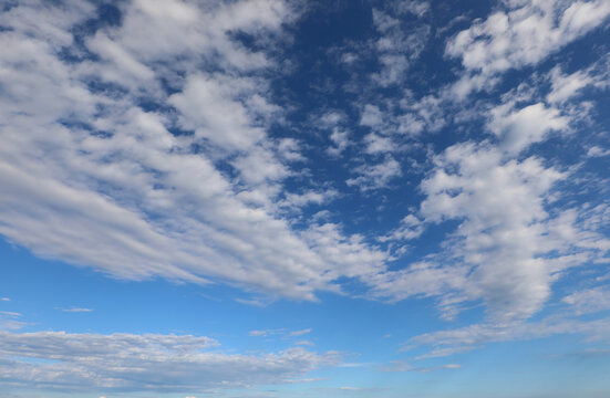 clear sky with beautiful tall white clouds ideal as natural backdrop