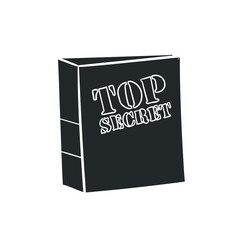 Top Secret Illustration Clip Art Design Shape. Folder Silhouette Icon Vector.