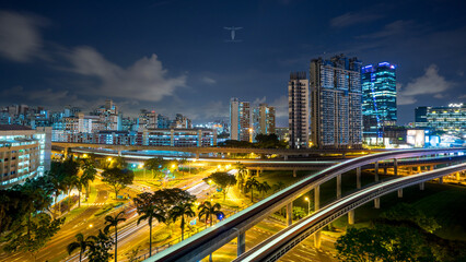 Fototapeta na wymiar The Night View of Jurong East Interchange