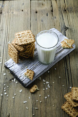 breakfast with milk and cookies