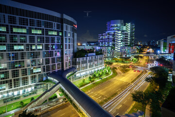A night-view of Jurong East in Development