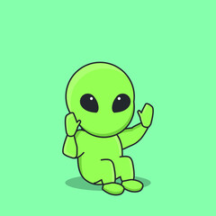 alien astronaut  galaxy universe space robot interstellar cute character vector icon cartoon doodle