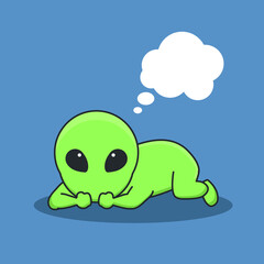 alien astronaut  galaxy universe space robot interstellar cute character vector icon cartoon doodle