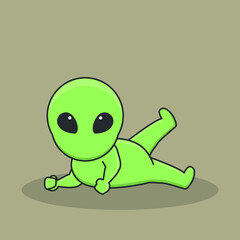 alien astronaut  galaxy universe space robot interstellar cute character vector icon cartoon doodle
