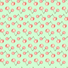 Design elements for baby textile or clothes. Hand drawn doodle repeating delicacies. Tropical wallpaper