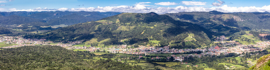 Panoramic image of the city of Urubici, SC, Brazil.