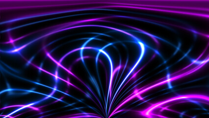 Illuminated futuristic background with glowing laser lines, data flow, bright changing curves, cosmic creative background, abstract pattern - 500293474