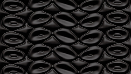 Black pattern with cells, abstract background with softness material, distorted texture