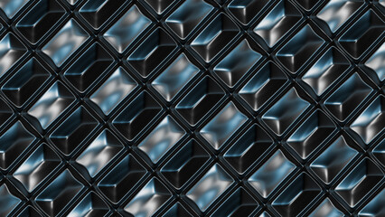 Abstract metal crystals, metallic background, abstract texture with dark rectangle elements