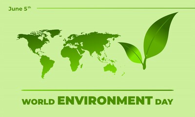 Green Vector Design World Environment Day, Green Vector Design, Vector Illustration And Text