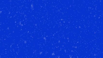 Realistic snowfall on abstract blue copy space background. 3d rendering