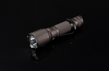 flashlight on black background