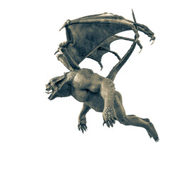 gargoyle is flying side view