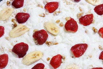 Traditional Turkish ramadan milk dessert gullac.It is written as güllaç in Turkish.