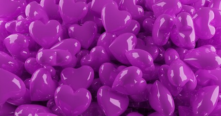 Obraz premium glossy hearts magenta