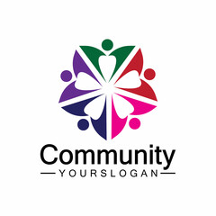 Community Logo Design Template for Teams or Groups.network and social icon design
