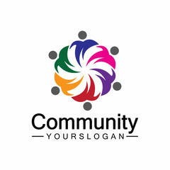 Community Logo Design Template for Teams or Groups.network and social icon design