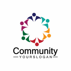 Community Logo Design Template for Teams or Groups.network and social icon design