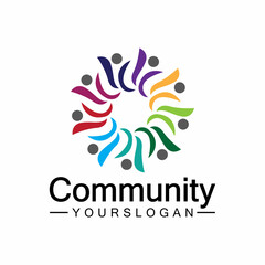 Community Logo Design Template for Teams or Groups.network and social icon design