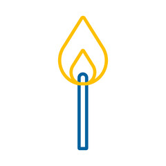 Burning match vector icon. Barbecue and bbq grill