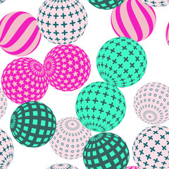 Retro 3d illustration of abstract balls, great design for any purpose. Modern poster for cover design.
