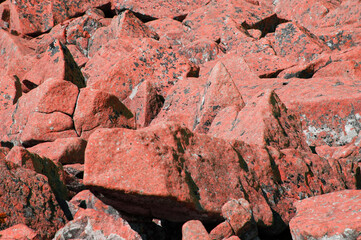 large red stones.creative rocky texture. mining construction industry concept. illustration of minerals
