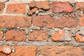 Background, old brickwork with red brick.